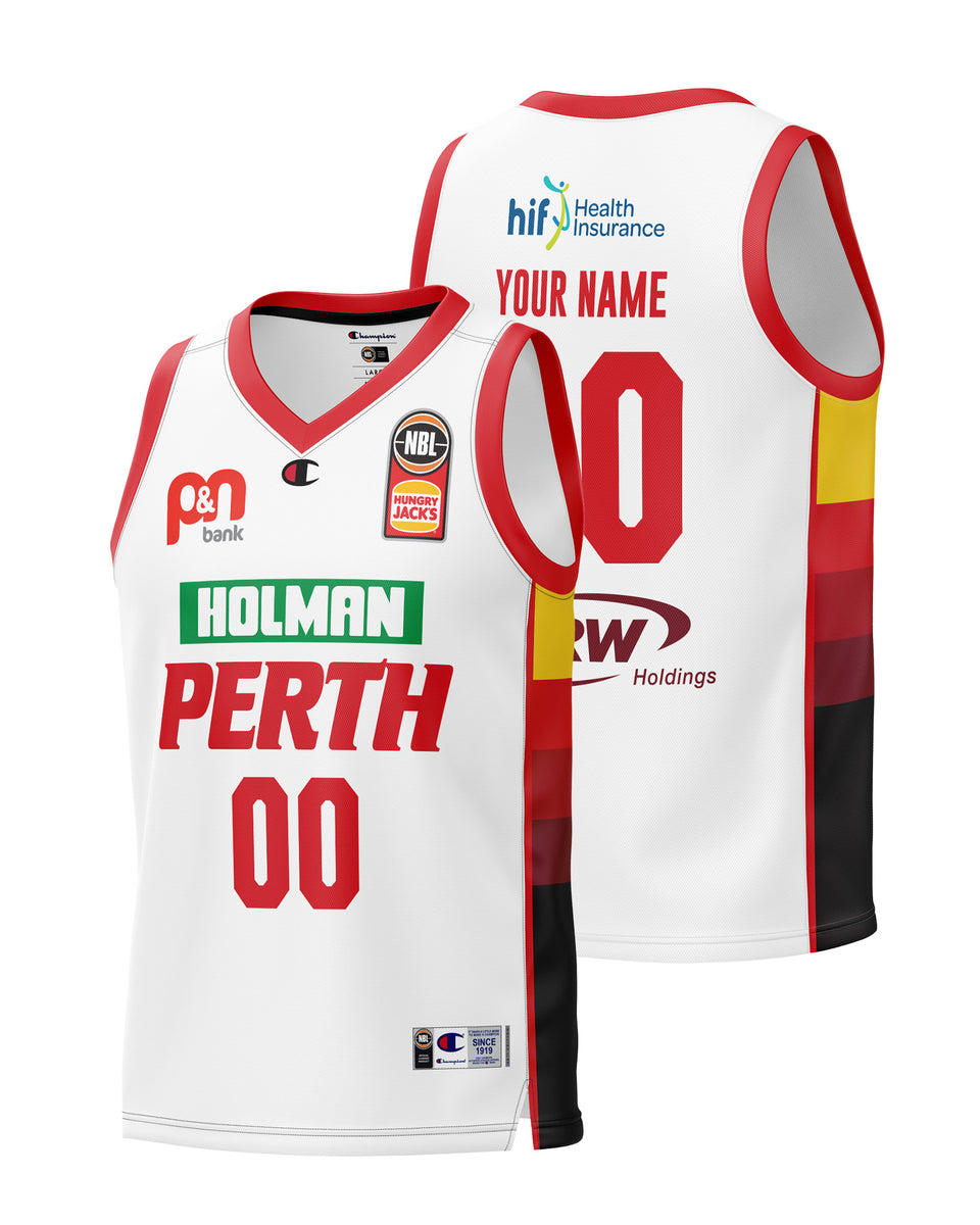 Perth Wildcats 23/24 Away Jersey Personalised White Official NBL Store