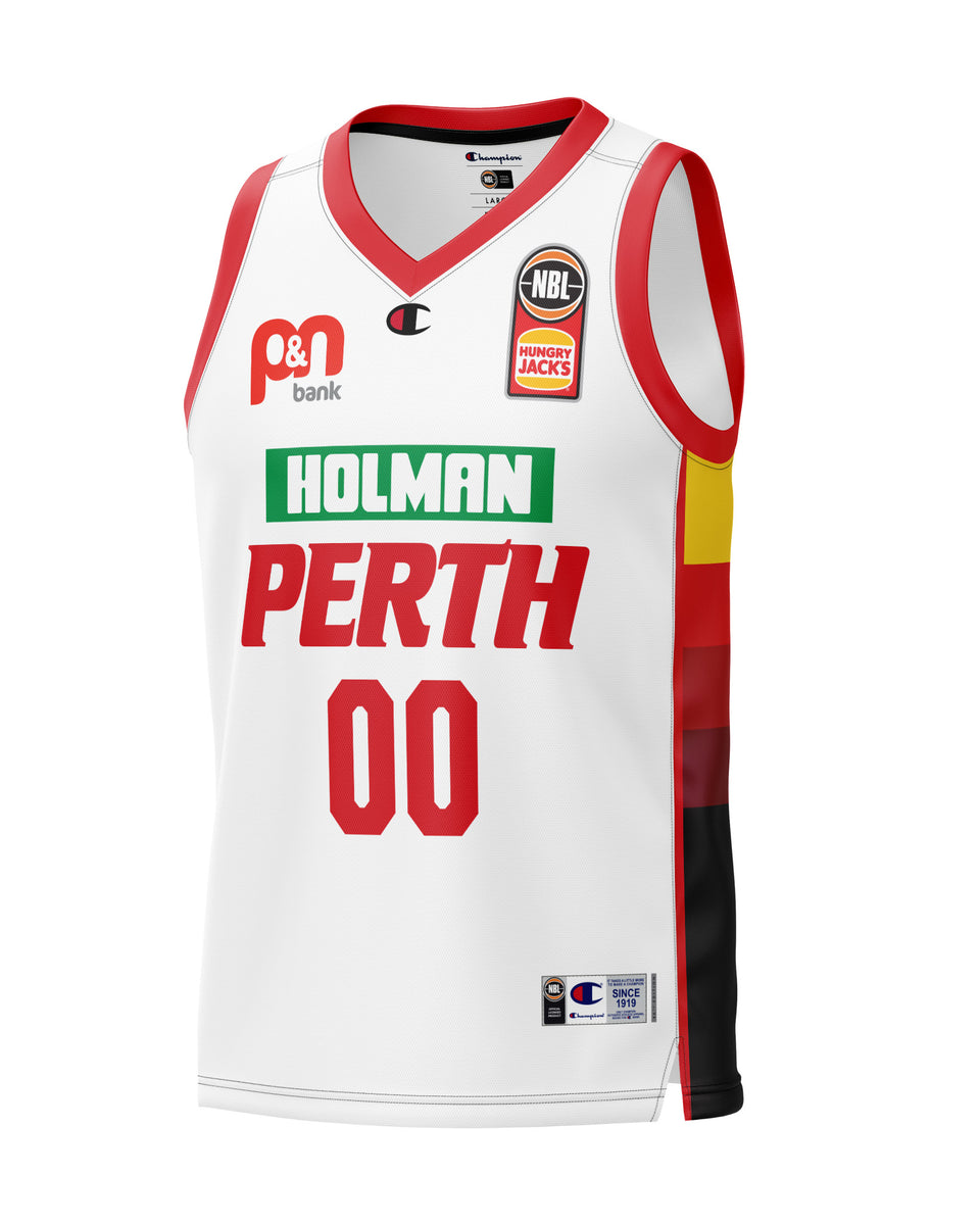 Perth Wildcats 23/24 Away Jersey Personalised White Official NBL Store