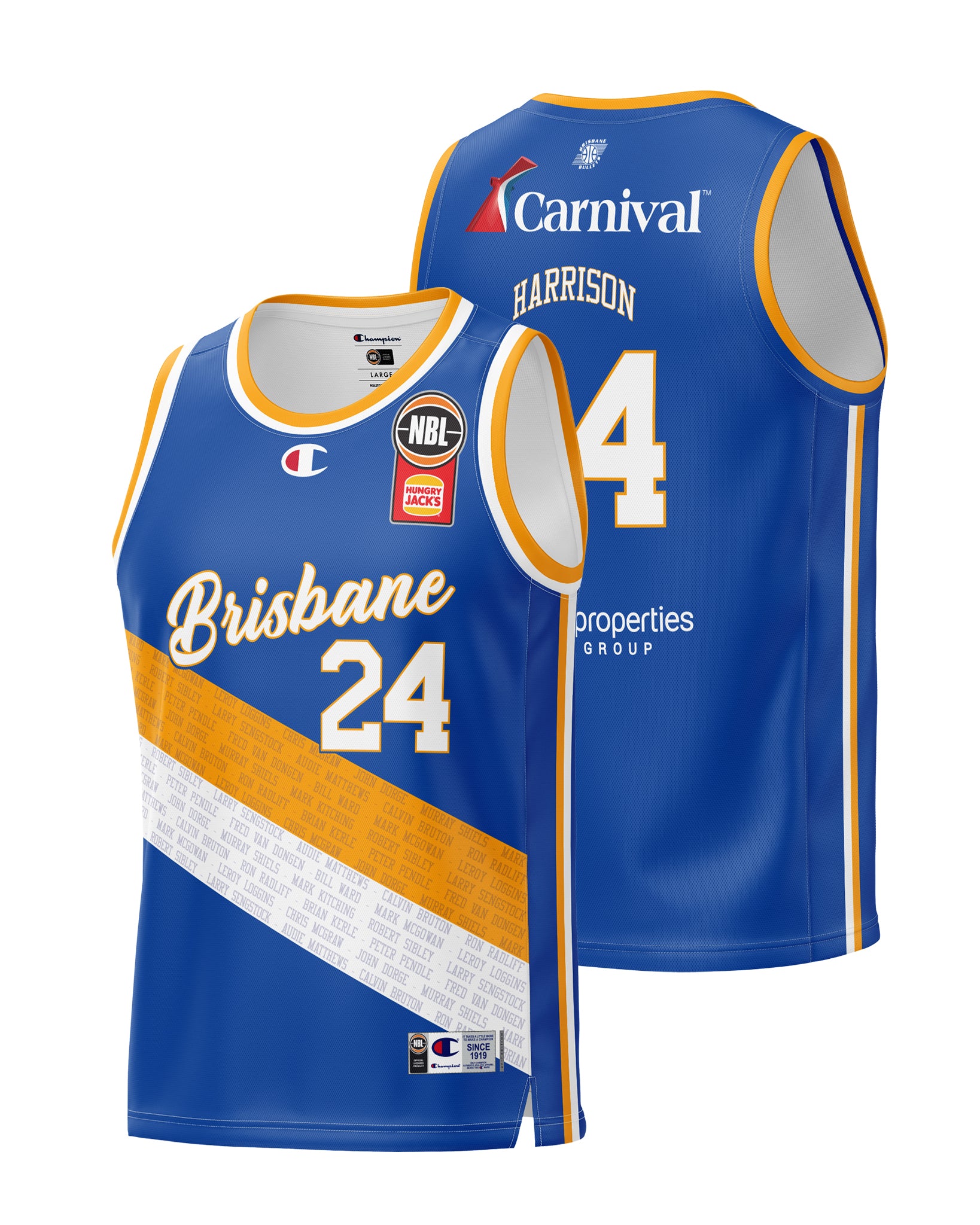 Brisbane Bullets 24/25 Heritage Jersey Tyrell Harrison Official NBL